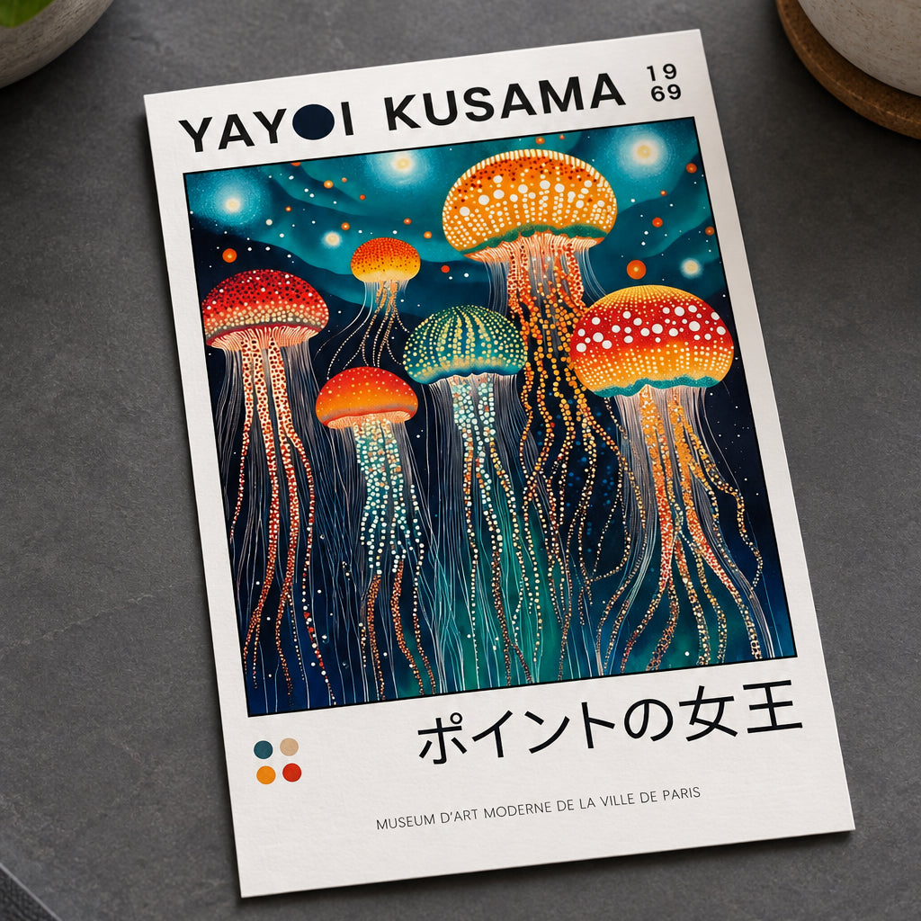 Yayoi Kusama-Inspired Polka Dot Art Postcards | Pack of 8