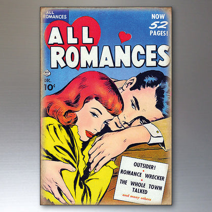 Vintage Comic Cover Valentine Fridge Magnets Set of 8 | Retro Love Gift | No.2