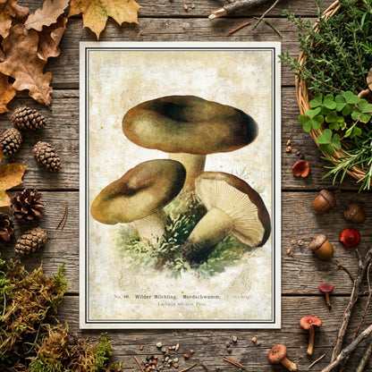 Vintage Victorian Mushroom & Fungi Postcards | Set of 8