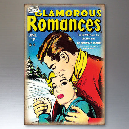 Vintage Comic Cover Valentine Fridge Magnets Set of 8 | Retro Love Gift | No.2
