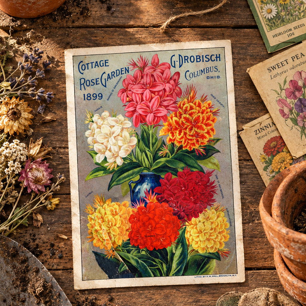 Vintage Gardening Seed Packet Art Postcards | Pack of 8 | No.3