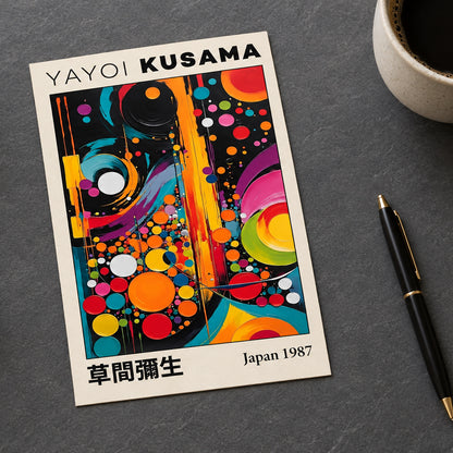 Yayoi Kusama-Inspired Polka Dot Art Postcards | Pack of 8