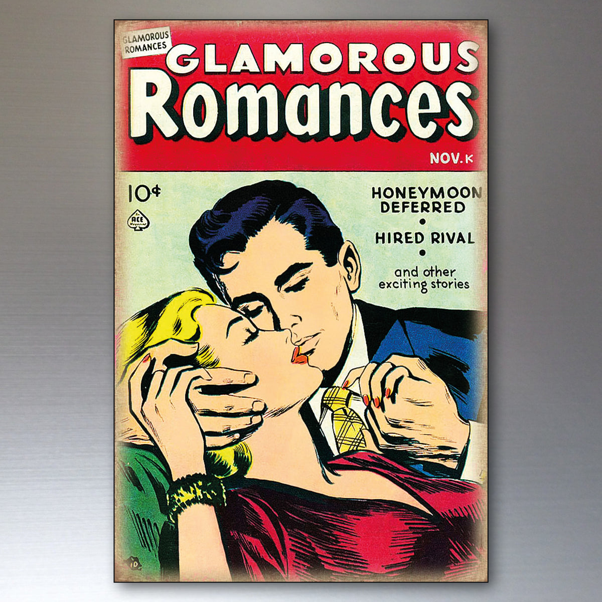 Vintage Comic Cover Valentine Fridge Magnets Set of 8 | Retro Love Gift | No.2