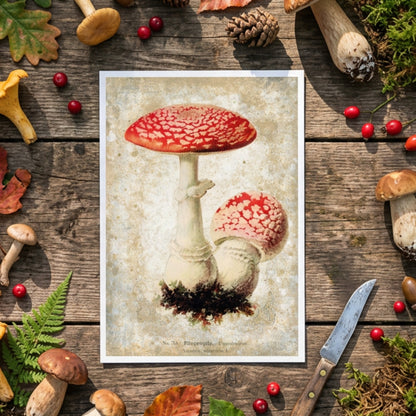 Vintage Victorian Mushroom & Fungi Postcards | Set of 8