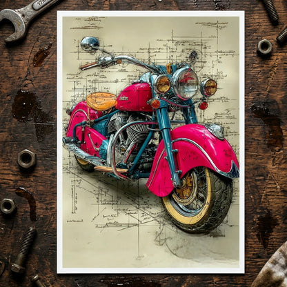 Vintage Motorbike Sketch Postcards | Pack of 8