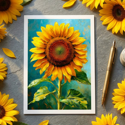 Vintage Sunflower Art Postcards | Pack of 8