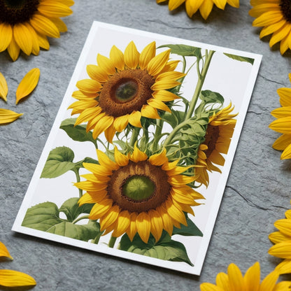 Vintage Sunflower Art Postcards | Pack of 8