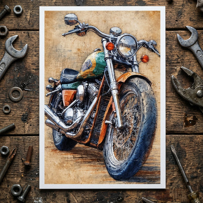 Vintage Motorbike Sketch Postcards | Pack of 8
