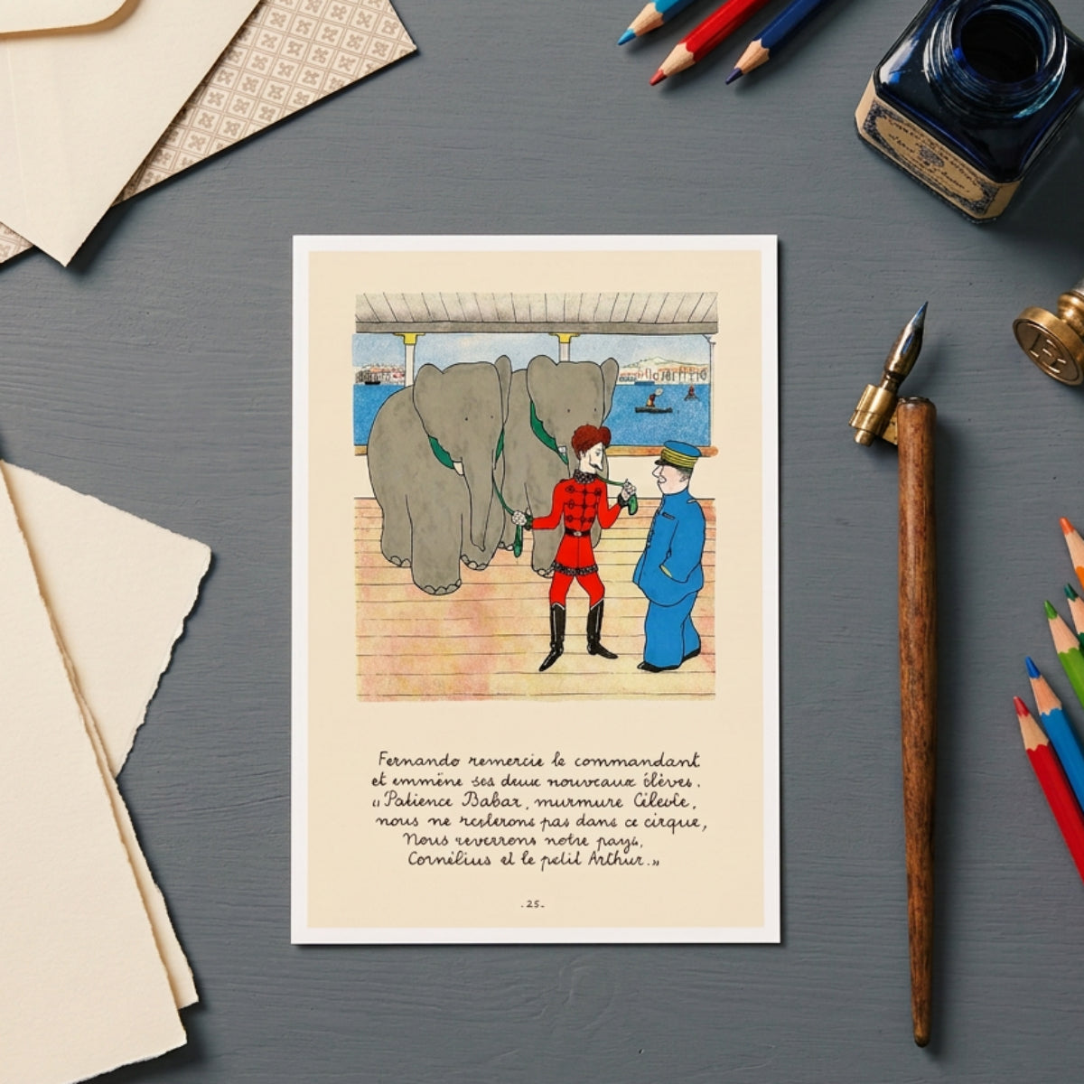 Babar the Elephant Storybook Illustration Postcards | Pack of 8