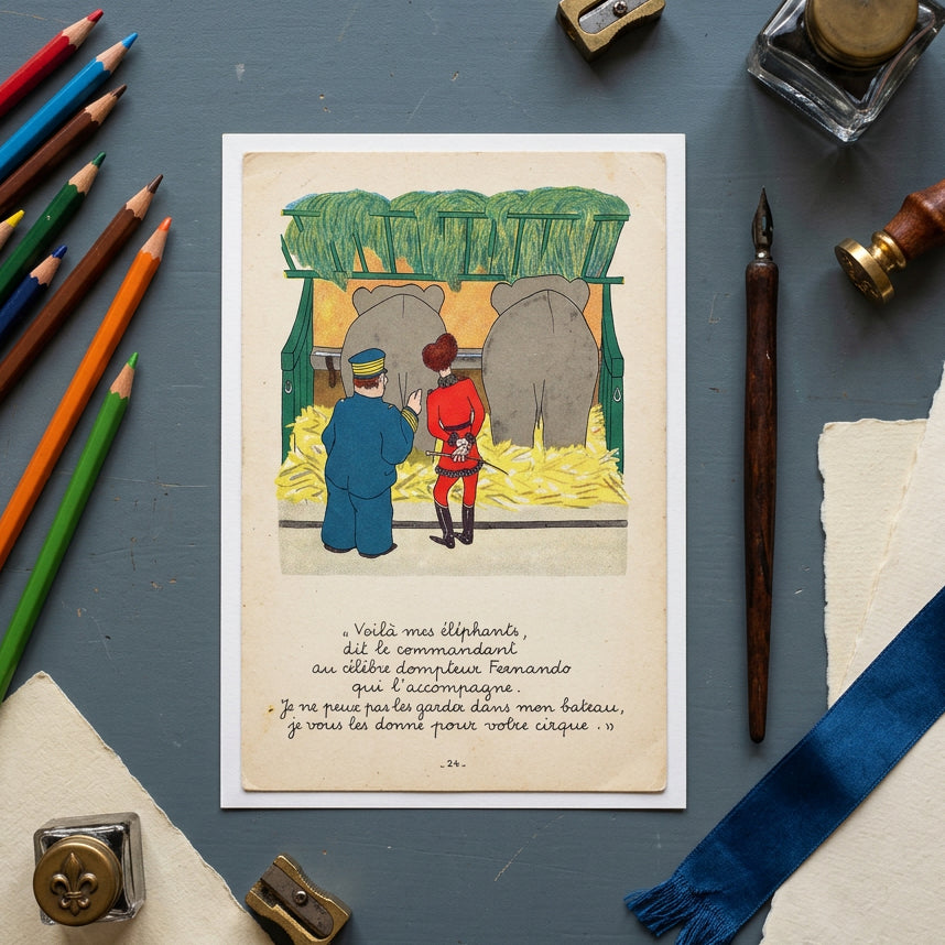 Babar the Elephant Storybook Illustration Postcards | Pack of 8