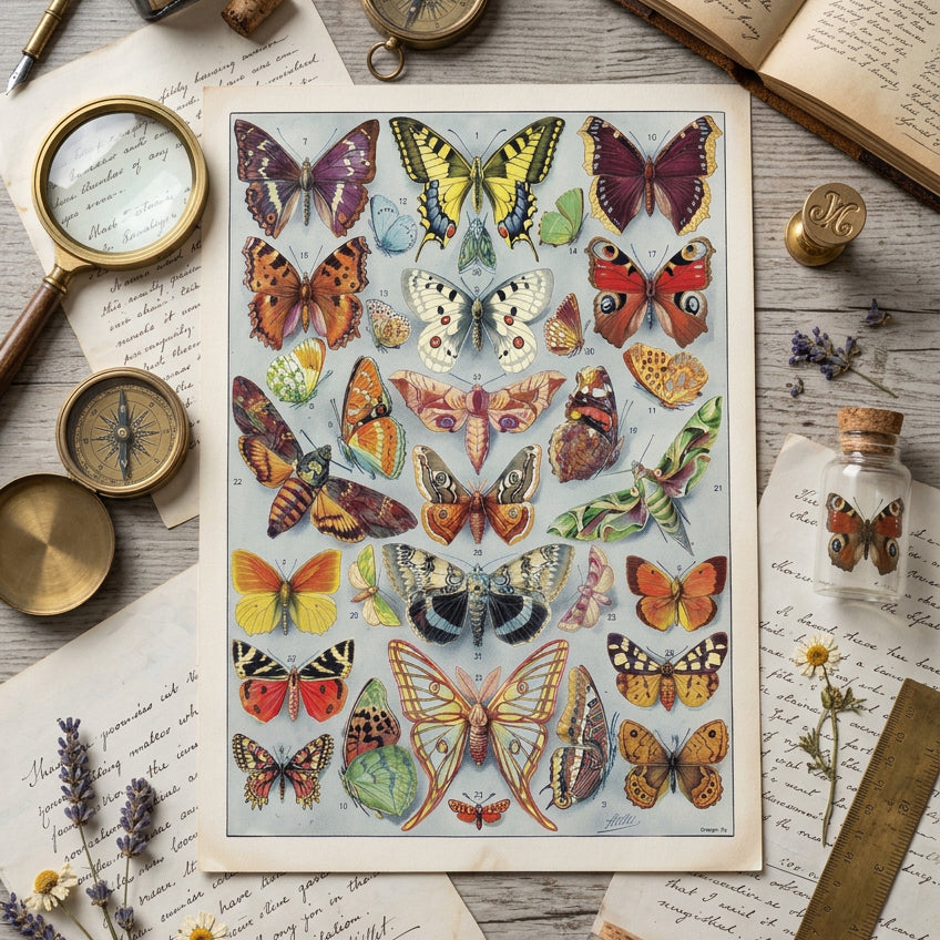 Victorian Birds, Bees, Bugs & Botanical Postcards | Pack of 8