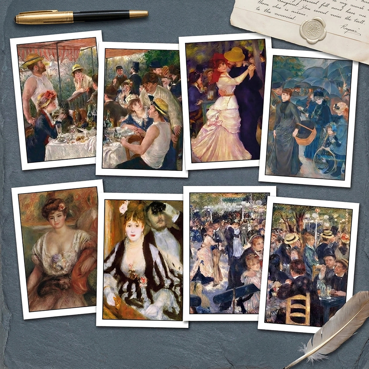 Renoir Impressionist Art Paintings | Pack of 8 Postcards